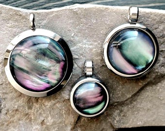 Aurora Borealis Locket: Cremation Ash Keepsake, Urn Necklace, Memorial Pendant, Galaxy Lockets