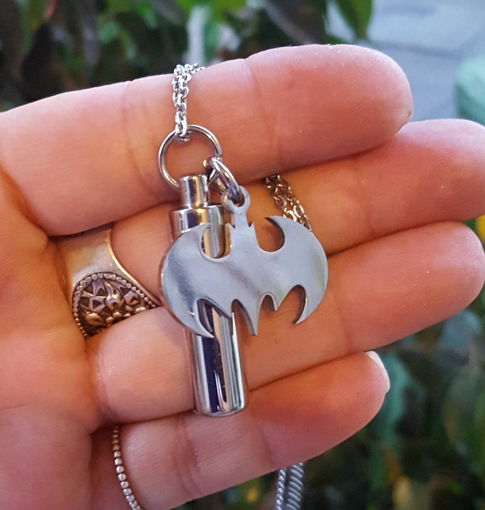 Etsy Batman Urn Pendant Steel Cremation Jewelry for Men or