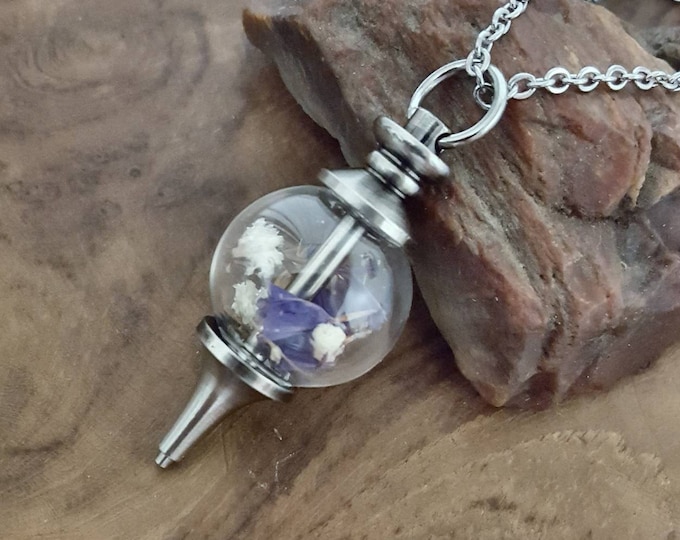 Glass Locket | Urn Necklace | Ash Holder | Hair Locket | Funeral Flower Jewelry | Cremation Jewelry | Keepsake Locket | Urn Jewelry