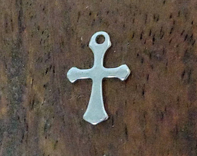 Small Stainless Steel Cross Charm