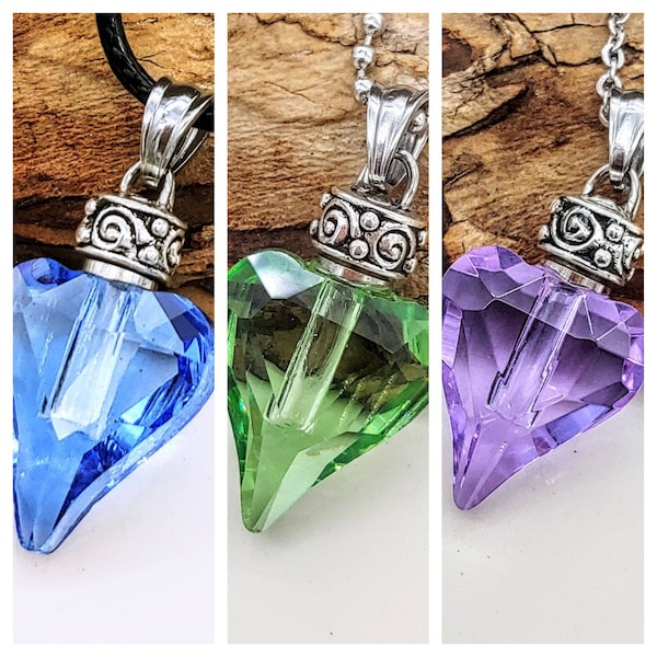 Crystal Heart Urn Necklace |  Jewelry for Ashes | Crystal Vial Necklace | Cremation Jewelry | Urn Jewelry | Ash Necklace | Urn Pendant