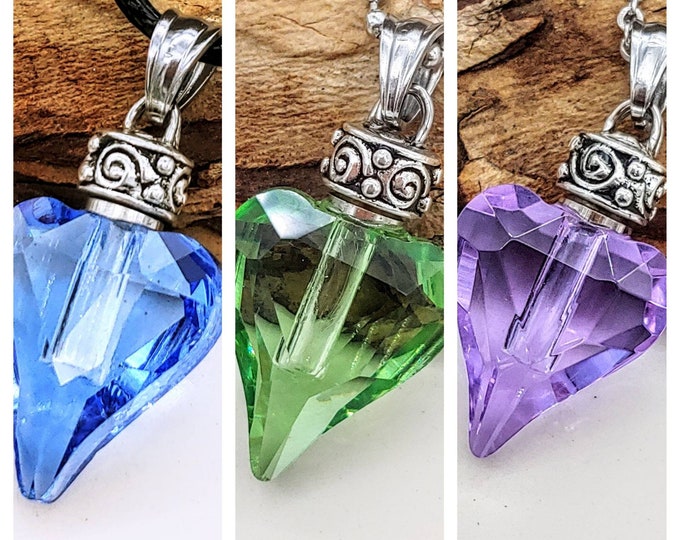 Crystal Heart Urn Necklace |  Jewelry for Ashes | Crystal Vial Necklace | Cremation Jewelry | Urn Jewelry | Ash Necklace | Urn Pendant