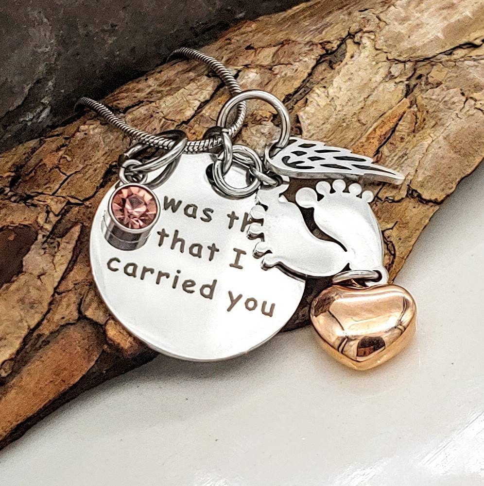 Footprints In The Sand Urn Locket Necklace Cremation Jewelry Etsy
