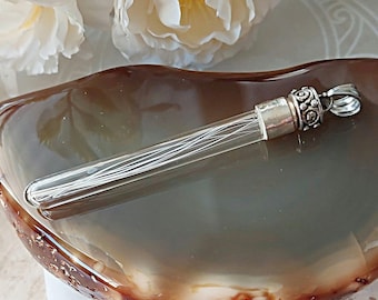 Pet Urn Necklace | Glass Whisker Keeper | Pet Hair or Fur Keepsake Locket | Pet Urn Jewelry | Animal Pet Cremation Jewelry | Dog or Cat Loss