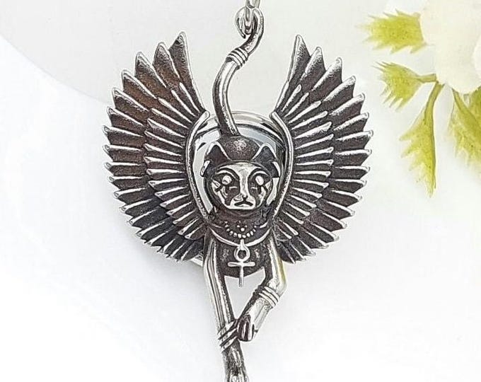 Egyptian Cat Urn Necklace | Cat Goddess Locket for Ashes, Lock of Hair | Cremation Jewelry | Bastet Pendant for Cremains | Cat Lovers Gift