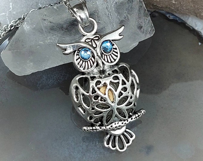 Keepsake Jewelry Owl Locket Urn Necklace | Jewelry for Ashes, Hair, Pet Fur | Memorial Ash Cremation Jewelry Locket | Jewellery for Cremains