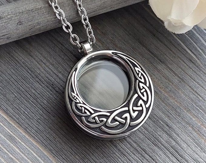 Celtic Knot Locket Necklace | Urn Jewelry for Human Ashes, Hair, Pet Cremains | Keepsake Gifts for or Her | Cremation Jewelry