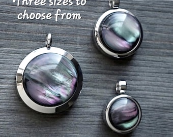 Aurora Borealis Locket | Urn Necklace for Ashes, Hair, Fur | Memorial, Funeral, Cremation Jewelry | Ash Cremains Pendant | Sympathy Gifts