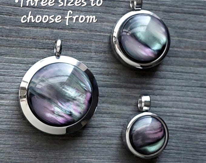 Aurora Borealis Locket | Urn Necklace for Ashes, Hair, Fur | Memorial, Funeral, Cremation Jewelry | Ash Cremains Pendant | Sympathy Gifts