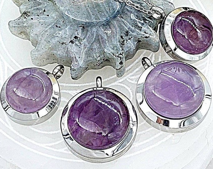 Amethyst Crystal Locket Necklace for Ashes or Hair | Urn Jewellery | Keepsake Jewelry | Memorial Cremation Jewelry | Gift for loved one