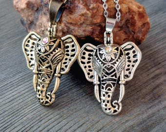 Elephant Locket for Ashes | Keepsake Ashes Urn Pendant | Cremation Jewelry | Elephant Urn Necklace for Ash Cremains | Memorial Jewellery