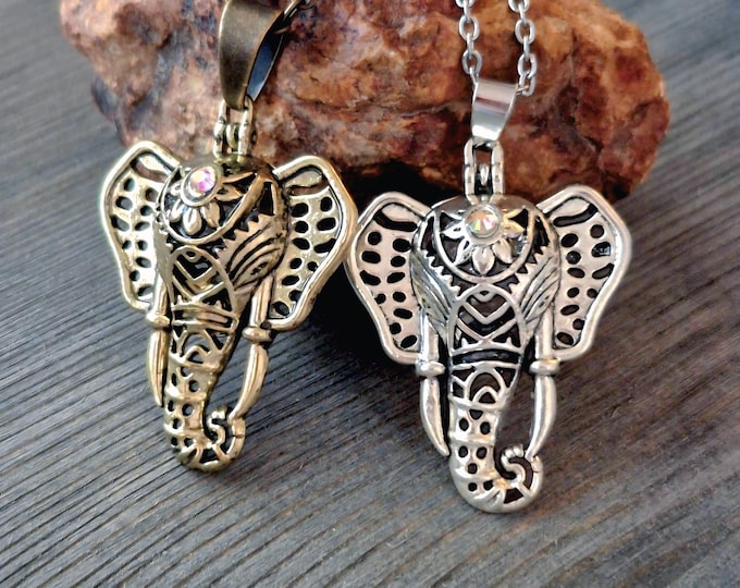 Elephant Locket for Ashes | Keepsake Ashes Urn Pendant | Cremation Jewelry | Elephant Urn Necklace for Ash Cremains | Memorial Jewellery