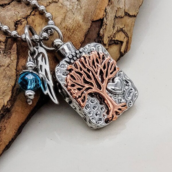 Tree of Life Urn Necklace | Ashes Necklace | Tree of Life Urn Pendant | Cremation Jewelry | Remembrance Urn Jewelry | Ash Holder Jewelry