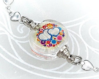 Cremation Jewelry Bracelet | Heart Urn Bracelet for Ashes | Keepsake Bracelet | Memorial Gift for Girls | Jewelry for Human or Pet  Ashes