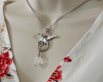 Collana Portaceneri In Argento 925 Con Ciondolo Drago Cinese, Gioiello Cremazione Uomo E Donna