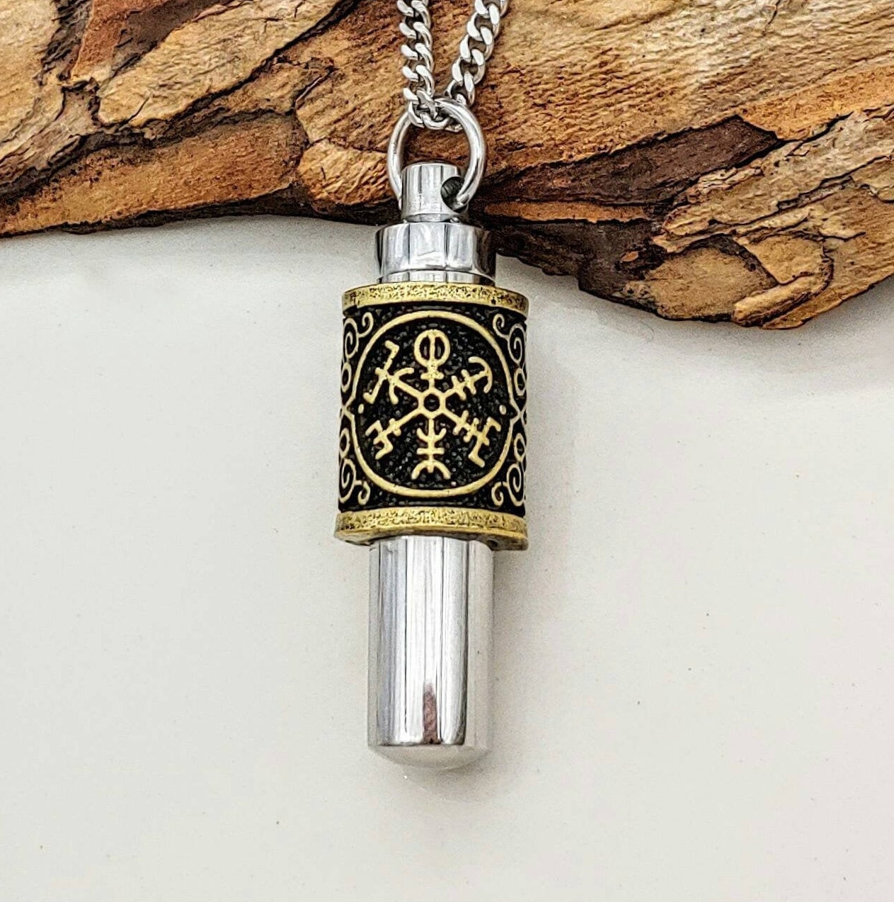 Viking Vegvisir Urn Necklace Bronze Tone Keepsake Necklace