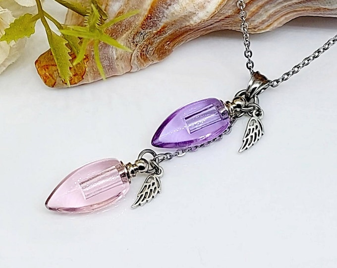 Keepsake Double Urn Necklace for Two Urns | Cremation Jewelry for 2 Urn Ash Holders | Urn Jewelry for Ashes | Mom Dad Urn | Memorial Gifts