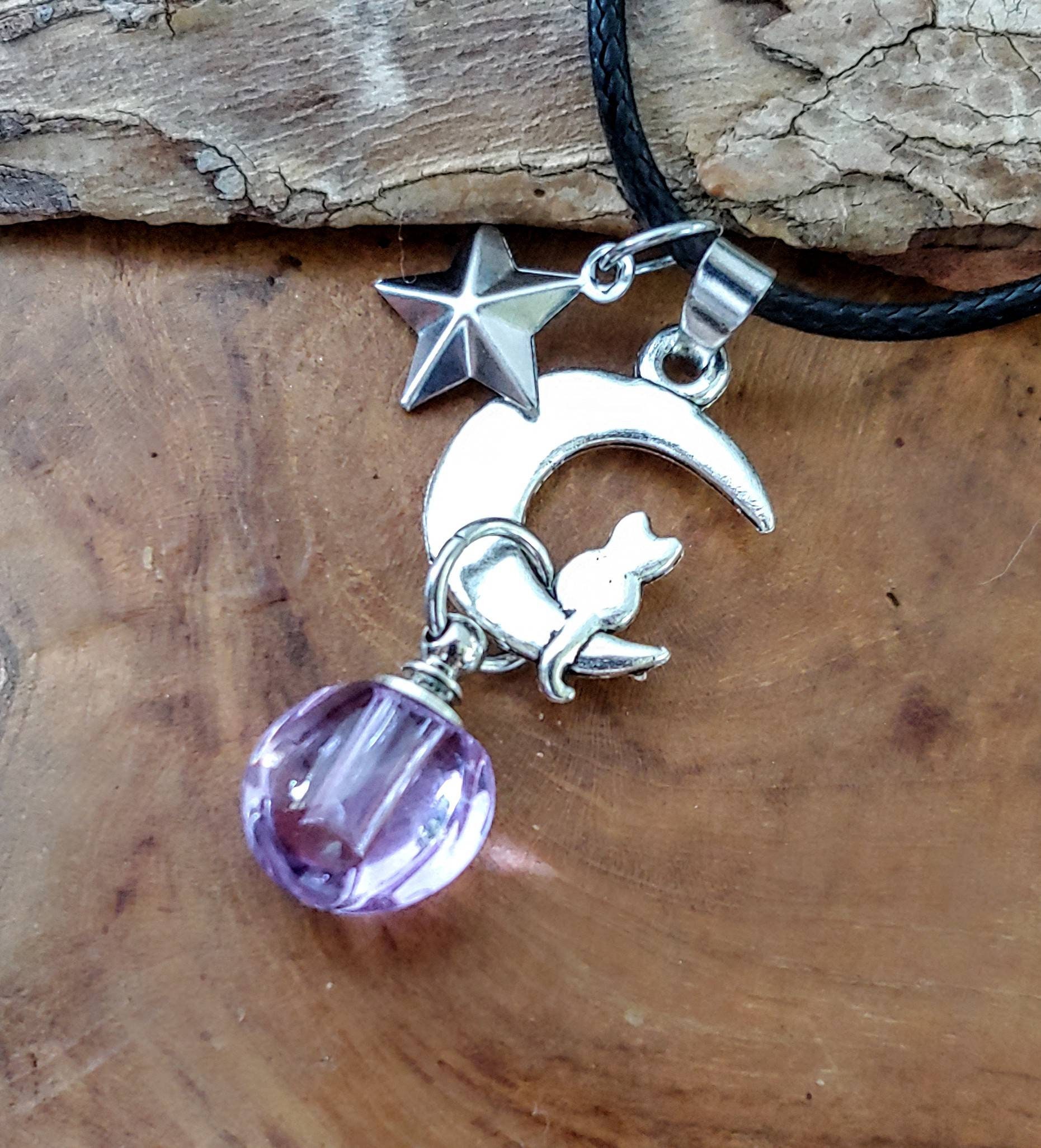 Cat on the Moon Urn Necklace Cat Keepsake Jewelry Cat Memorial