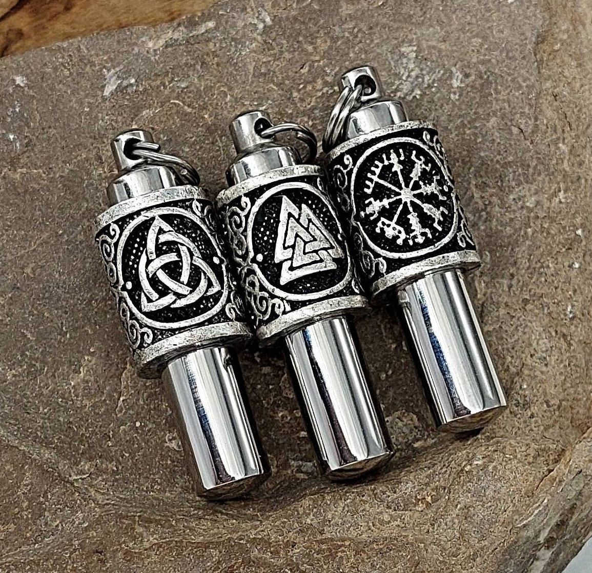 Viking Urn Jewelry for Ashes Urn Necklace for Men Vegvisir, Celtic