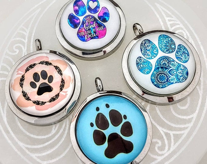 Pet Memorial Jewelry Paw Prints Locket | Cat Dog Urn Locket Necklace for Ashes hair fur | Pet Keepsake | Cremation Jewelry | Pet Loss Gift