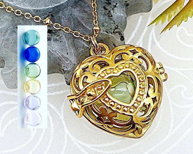 Gold Heart Locket Keepsake | Ashes Urn Necklace | Cremation Jewelry | Urn Jewelry for Women | Memorial Urn Jewelry | Sympathy Gift for Mom