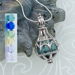 Sterling Silver Cremation Necklace Urn Necklace Gemstone 