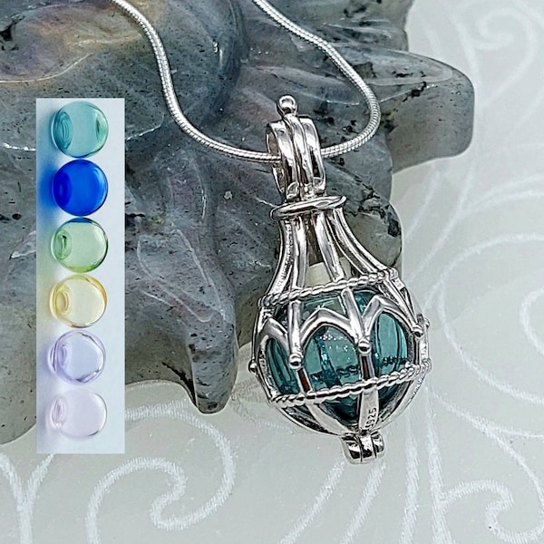 Sterling Silver Teardrop Locket • Glass Urn Necklace for Ashes • Memorial Jewelry • Cremation Jewelry • Sympathy Gift • Pendant for Ashes