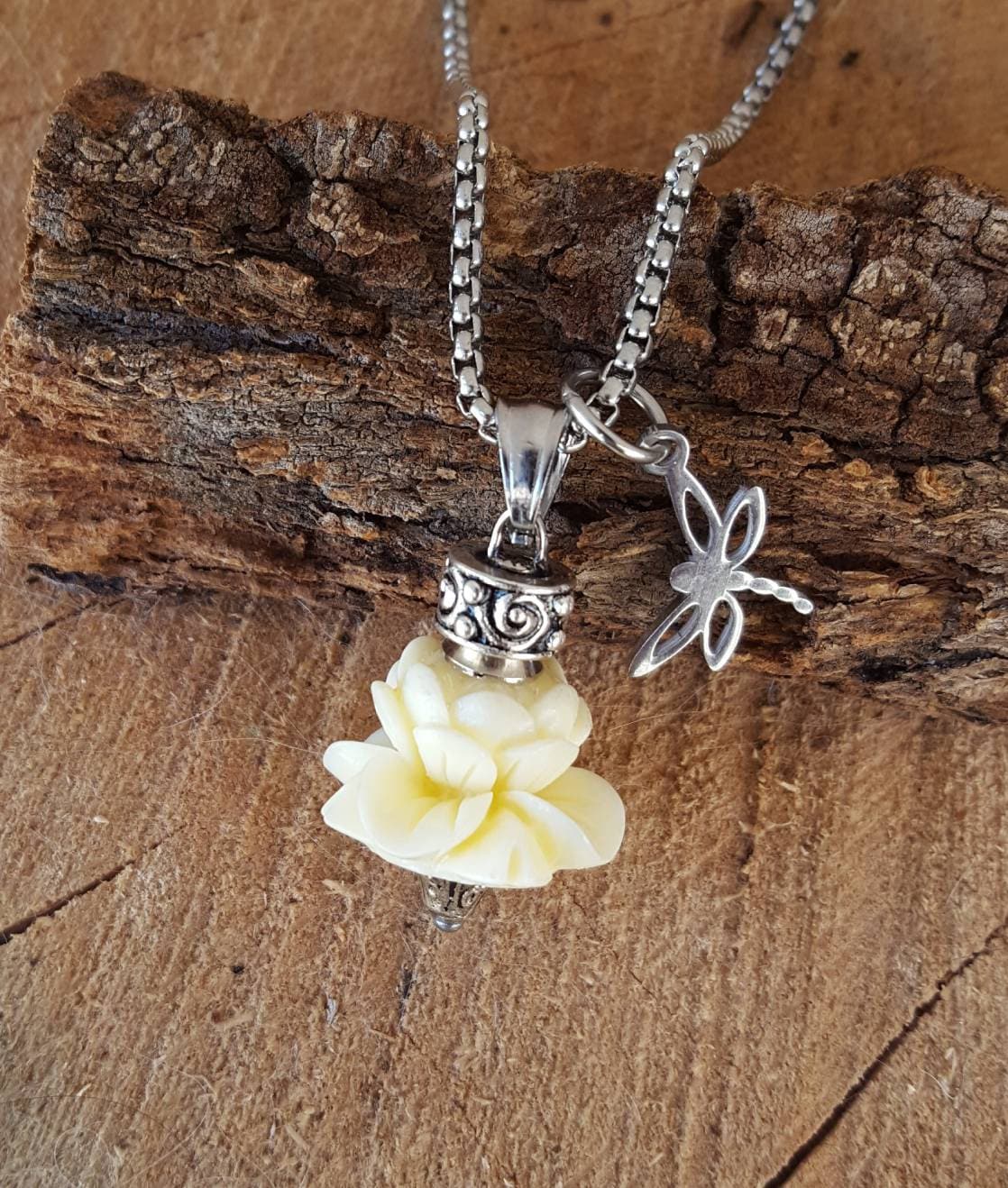 Lotus Flower Urn Pendant Keepsake Necklace Urn Jewelry Cremation