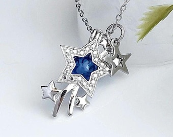 Sterling Silver Shooting Stars Locket | Star Urn Necklace for Human Ashes or Pet Cremains | Cremation Jewelry | Urn Jewelry Gifts for Women