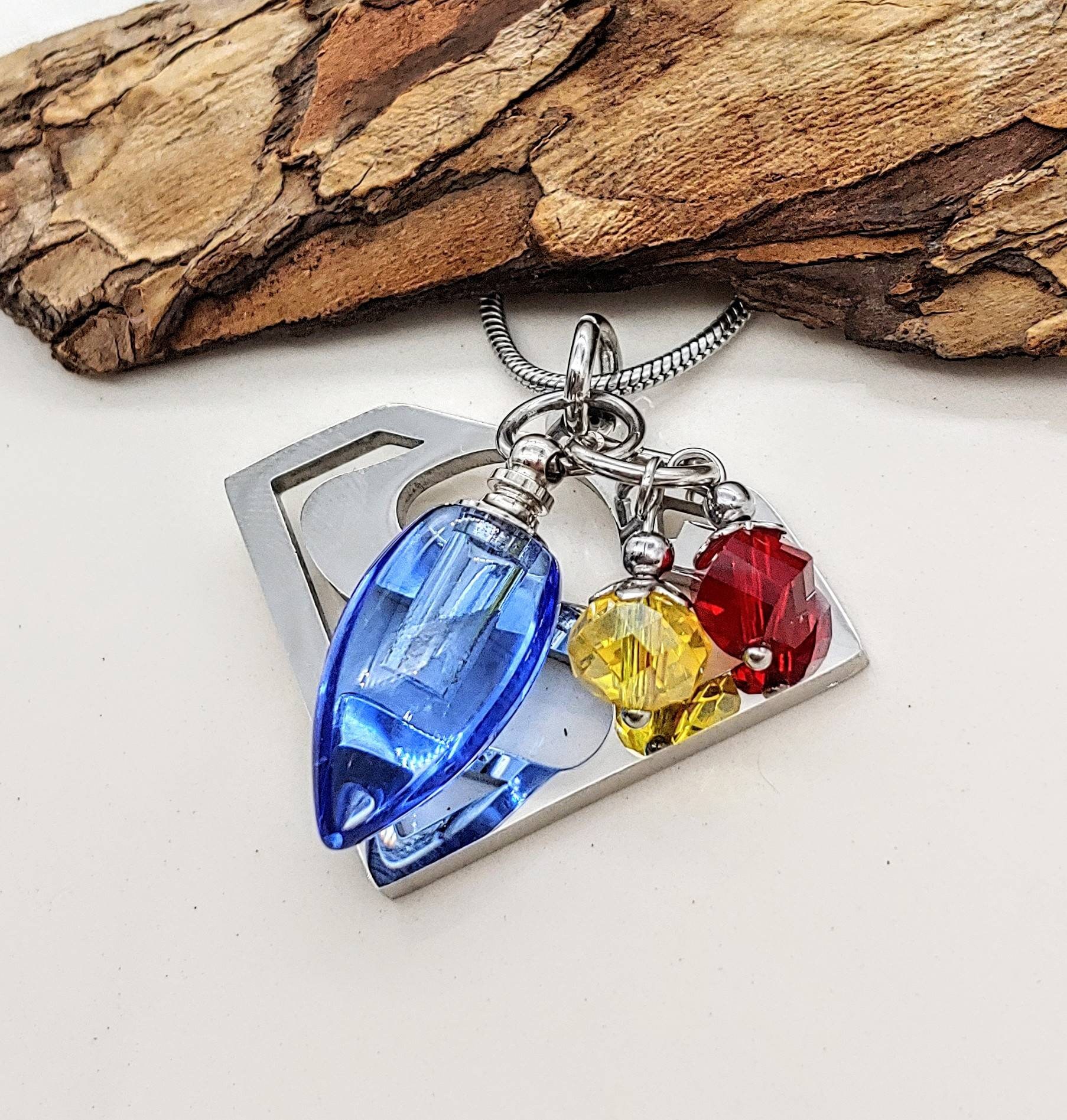 Superman cremation jewelry clearance
