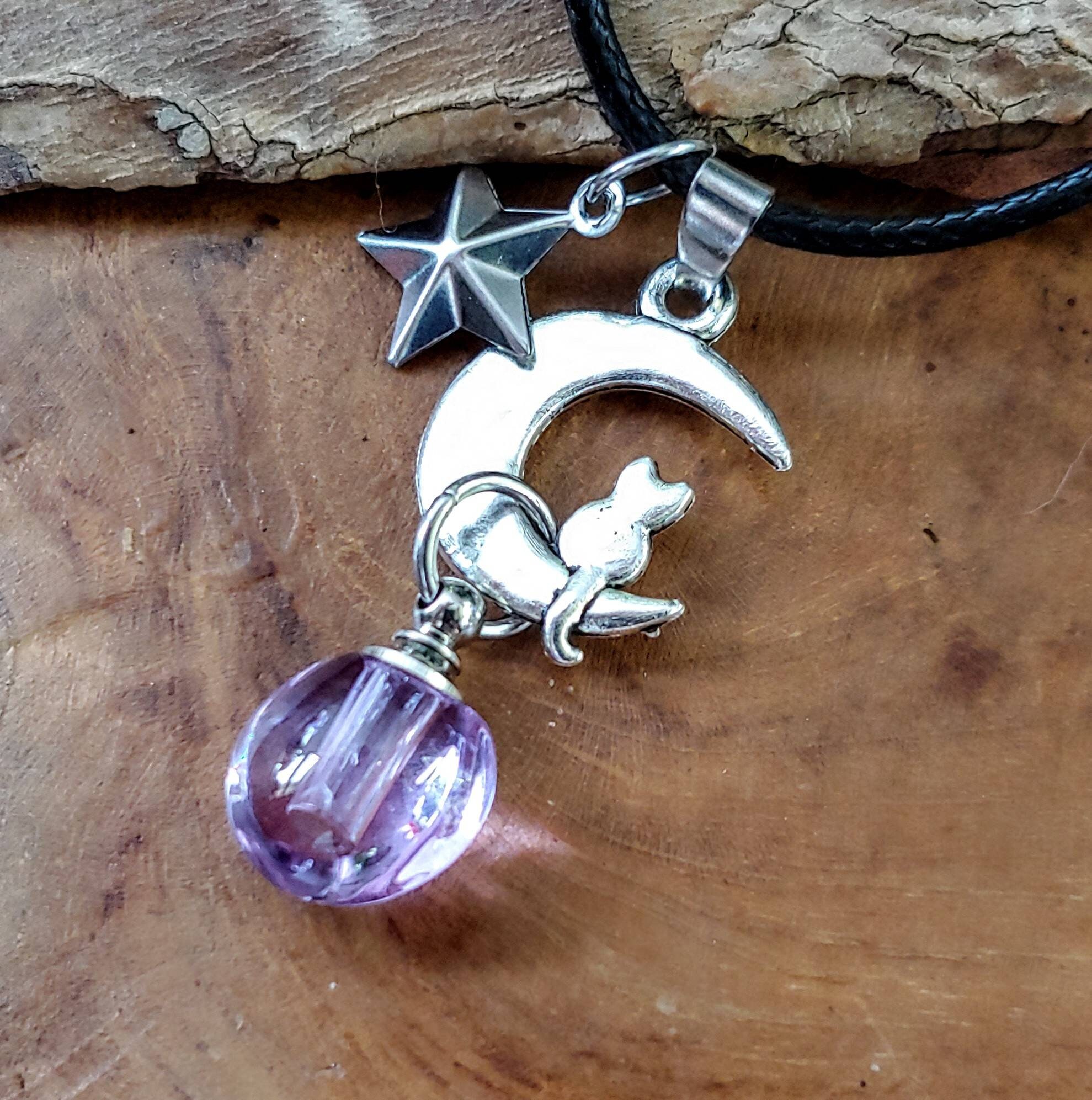 Cat on the Moon Urn Necklace Cat Keepsake Jewelry Cat Memorial