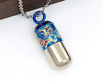 Butterfly Urn Necklace Vial for Ashes | Cremation Jewelry for Her | Urn Pendant | Urn Jewelery for Cremains | Memorial Keepsake Gifts
