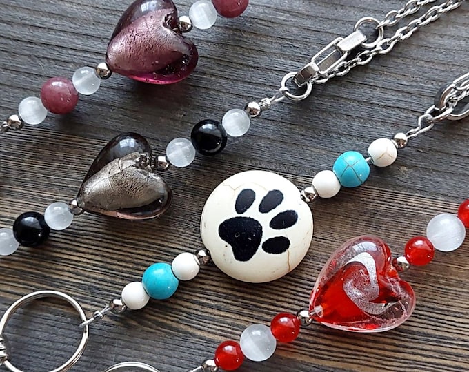 Pet Memorial for Dog or Cat Ashes Jewelry for Hair or Fur | Hanging Car Mirror Charm | Paw Print or Dog Bone Locket | Gifts for Pet Loss