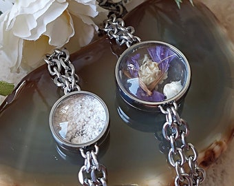 Magnified Glass Locket Urn Bracelet for Ashes or Hair | Keepsake Bracelet | Memorial Ash Jewelry | Fillable Bracelet | Cremation Ash Jewelry