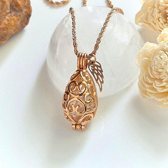 Teardrop Locket Rose Gold Stainless Steel Urn Necklace for Ashes Tear  Urn Jewelry Cremation Jewelry Keepsakes for Her Memorial Gifts