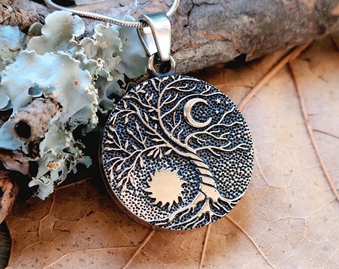 Sun and Moon Locket | Celestial Keepsake Pendant, Cremation Jewelry for Men or Women, Urn Necklace, Memorial Jewellery,