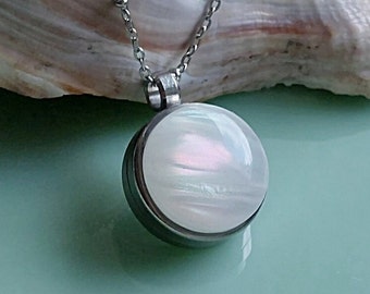 Opalescent Keepsake Lockets for Women for Human Ashes, Hair, Fur, Pet Cremains | Unique Urn Necklace | Pretty Urns | Cremation Jewelry Gifts