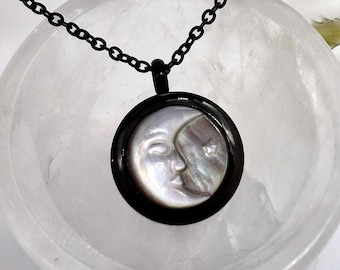Black Locket Moon Urn Necklace: Memorial Jewelry for Pets or Human Ashes | Cremation Pendant | Celestial Keepsake Gifts