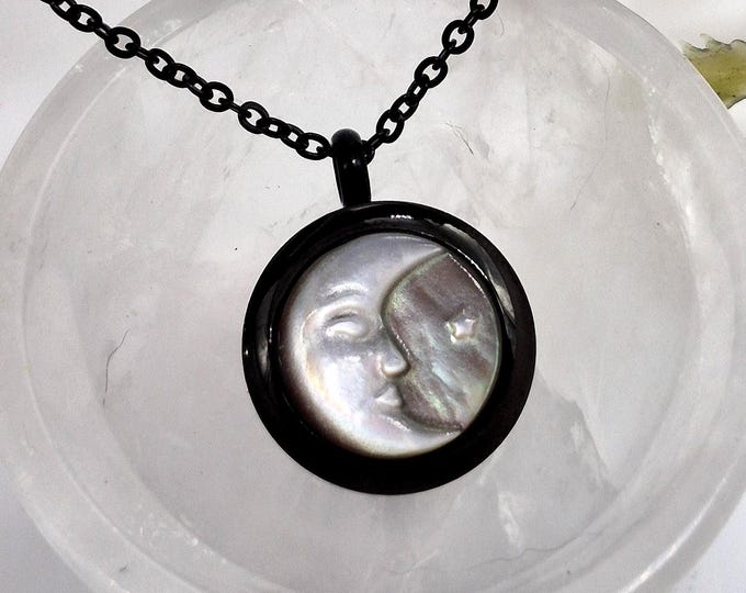 Black Moon Locket | Small Urn Necklace | Memorial Ashes Keepsake | Cremation Jewelry Pendants