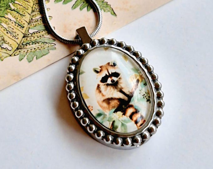 Raccoon Urn Necklace | Memorial, Keepsake, Cremation Jewelry, Stainless Steel Urn Jewellery, Ashes Jewelry