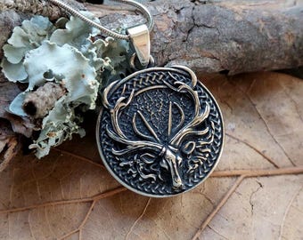 Large Deer Locket Necklace | Urn Jewelry, Memorial, Keepsake, Stainless Steel Cremation Jewelry for Men or Women