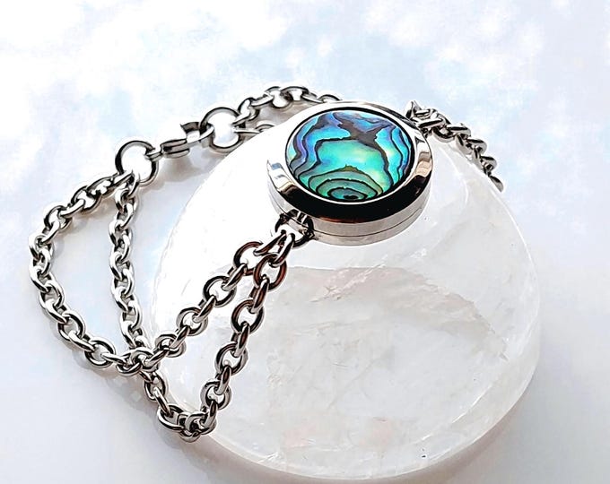 Abalone Shell Jewelry | Bracelet Locket, Urn Necklace, Cremation Ash Keepsake, Memorial Pendants- Bracelets
