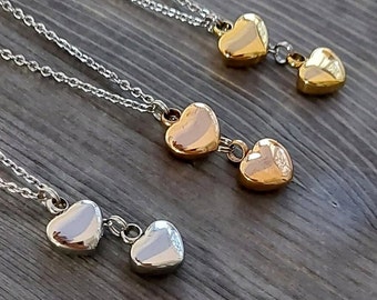 Double Heart Memorial Keepsake Urn Necklace for two urns | Cremation Jewelry | Ash Holder | Cremation Necklace for Ashes | Funeral Jewelry