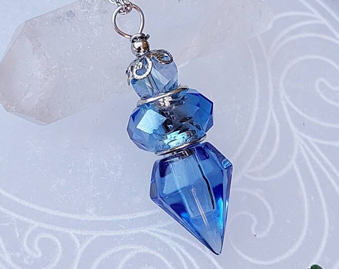 Blue Glass Urn Necklace for Ashes | Keepsake Gifts for Her | Handmade Urn Jewelry Ashes | Jewellery | Memorial, Sympathy, Cremation Jewelry