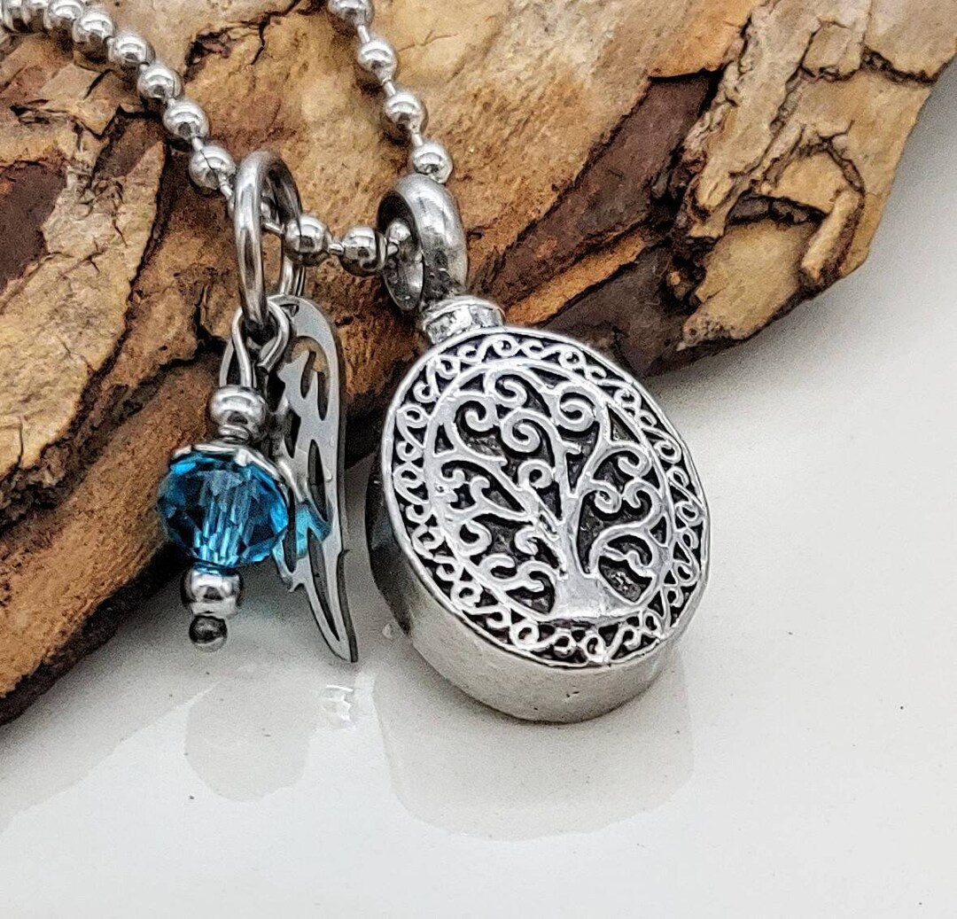Cremation Jewelry, Tree of Life Urn Necklace for Ashes, Tree of Life