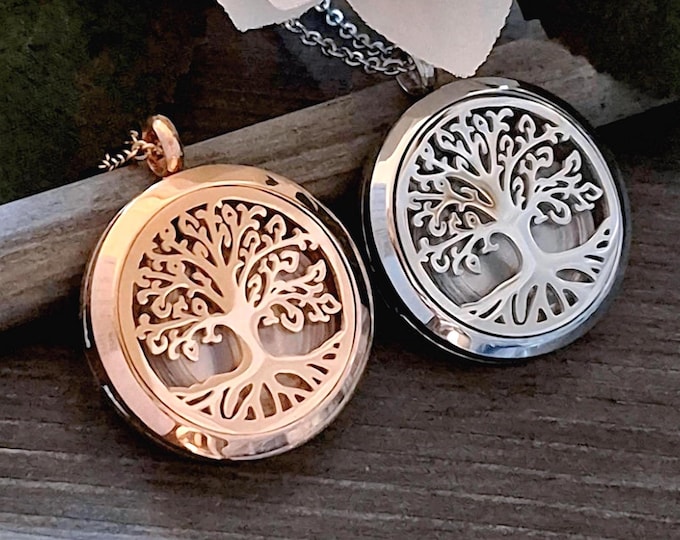 Tree of Life Cremation Locket, Stainless Steel Cremation Necklace for Ashes, Ash Pendants
