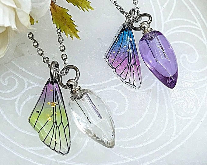Butterfly Wing Tear Urn Necklace for Cremains | Ash Holder | Urn Pendant | Ashes Necklace | Cremation Ash Necklace | Cremation Jewelry