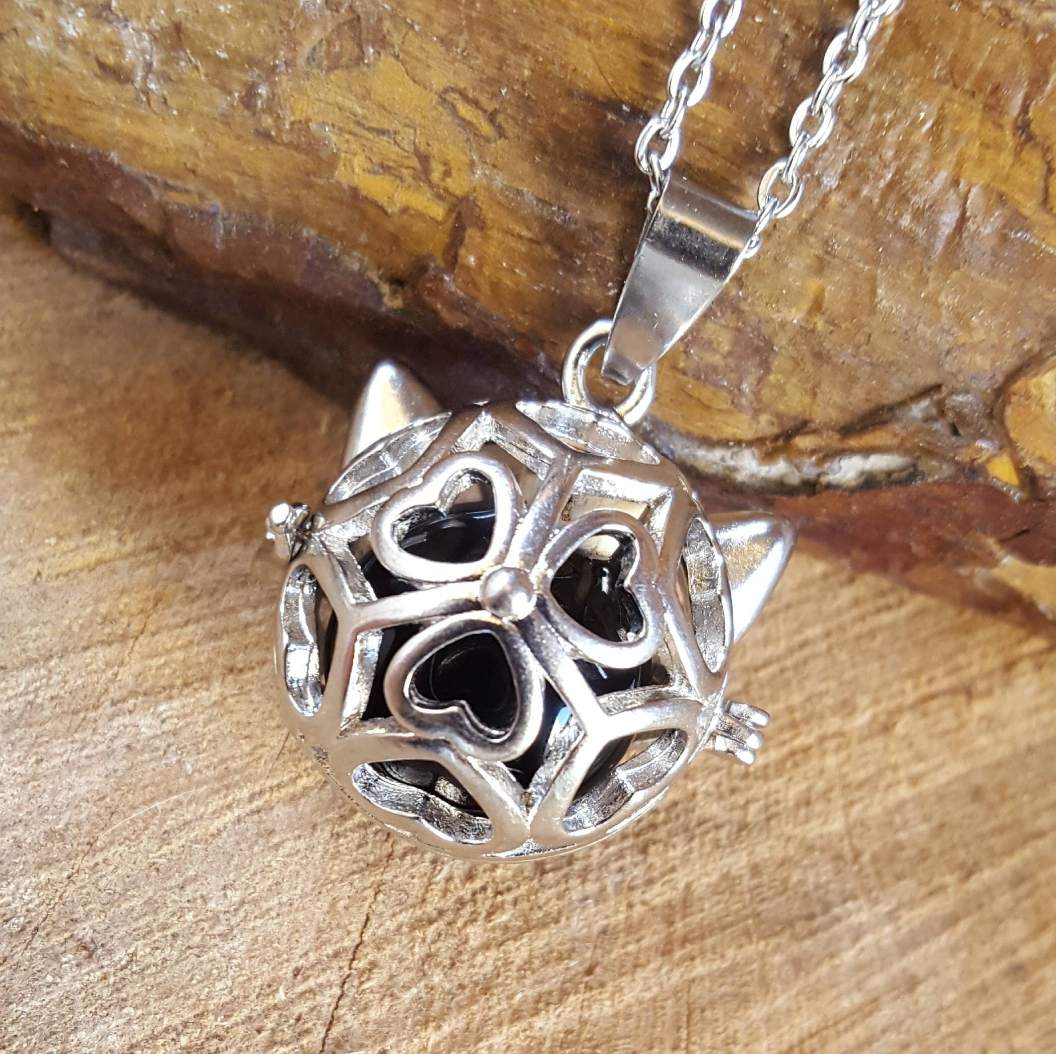 Cat Locket Memorial Jewelry Locket for Ashes Hair Locket Urn