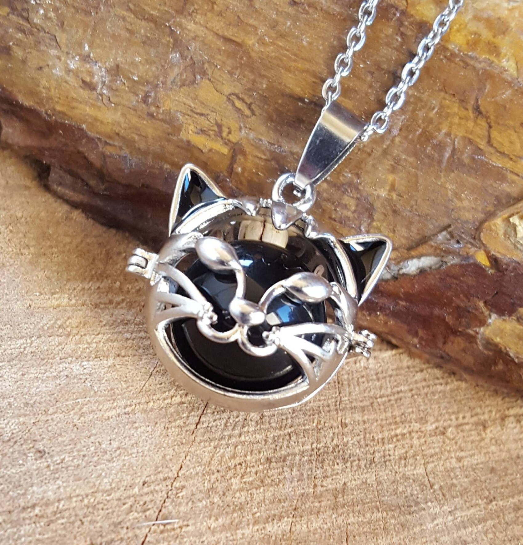 Cat Locket Memorial Jewelry Locket for Ashes Hair Locket Urn