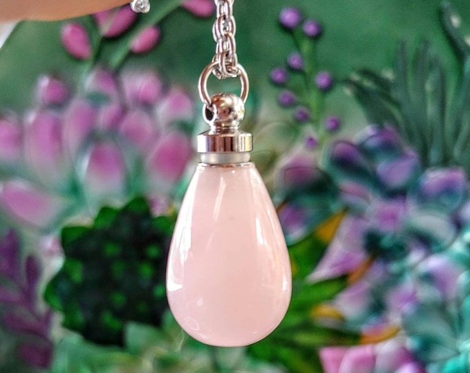 Pink Rose Quartz Crystal Pendant | Urn Necklace | Fillable Keepsake Gifts | Cremation Necklace | Memorial and Cremation Jewelry for Ashes